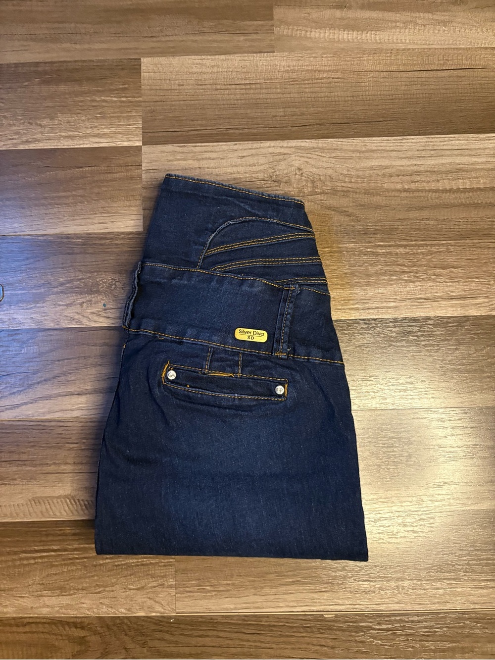 Silver Diva Dark Wash Blue High Rise Skinny Denim Jeans Stretch Women's Size 13